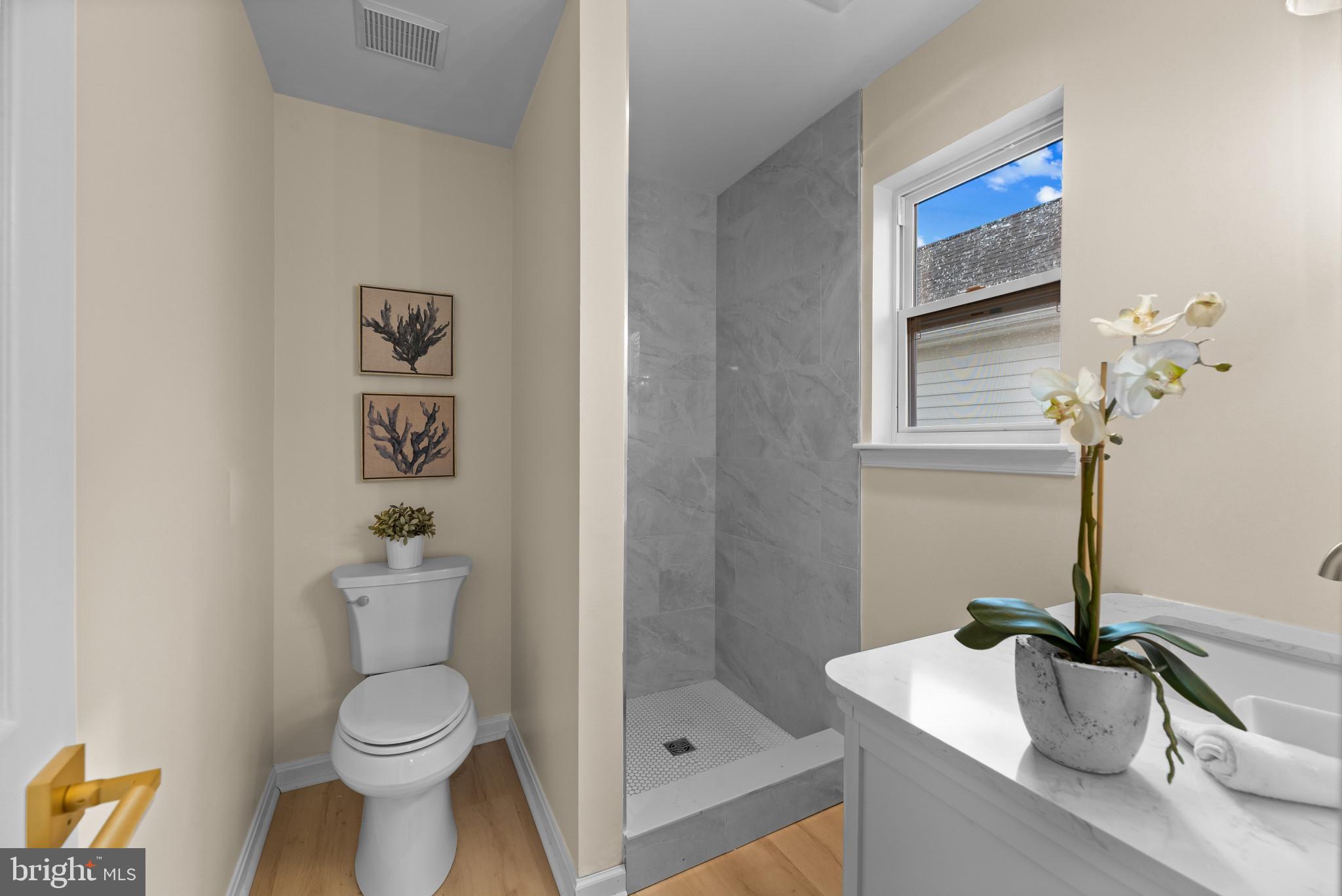 1512 Lincoln Road Shady Side, MD 20764 - Photo 5 of 42 a bathroom with a granite countertop sink toilet and shower