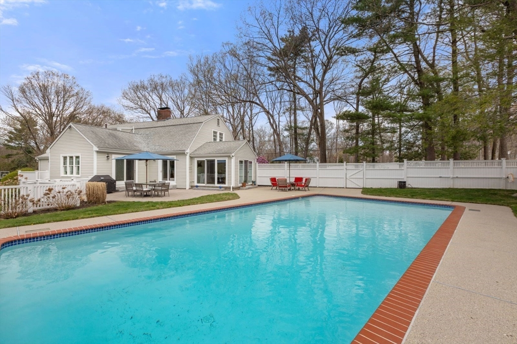 2 Yorkshire Road Dover, MA 02030 - Photo 36 of 42 a view of pool with umbrella and trees around