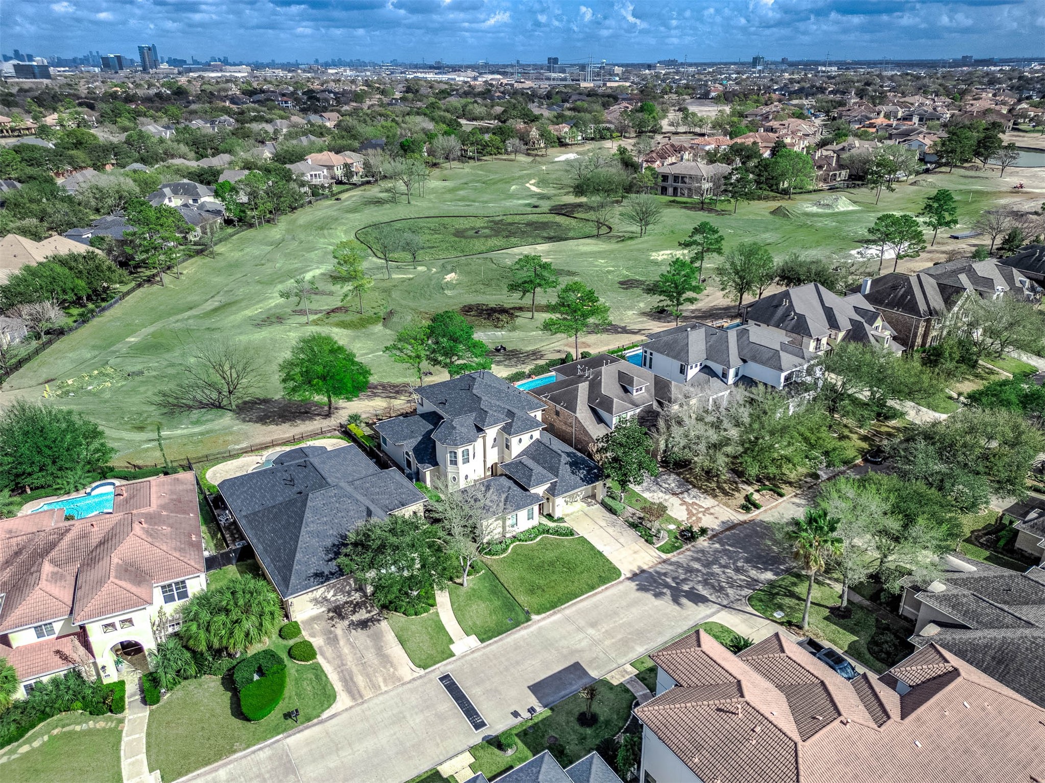3323 Louvre Lane Houston, TX 77082 - Photo 49 of 50 an aerial view of a house with a yard
