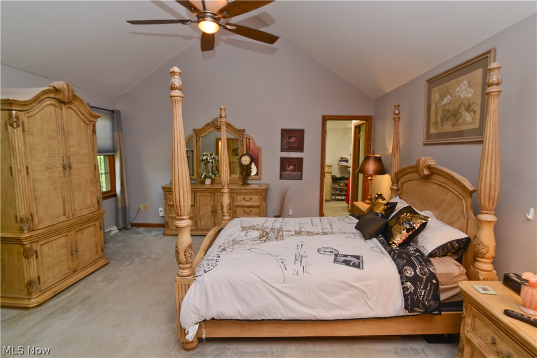 3739 Niles Carver Road Mineral Ridge, OH 44440 - Photo 19 of 32 Master Bedroom with vaulted ceilings. Walk-in closet and Laundry.