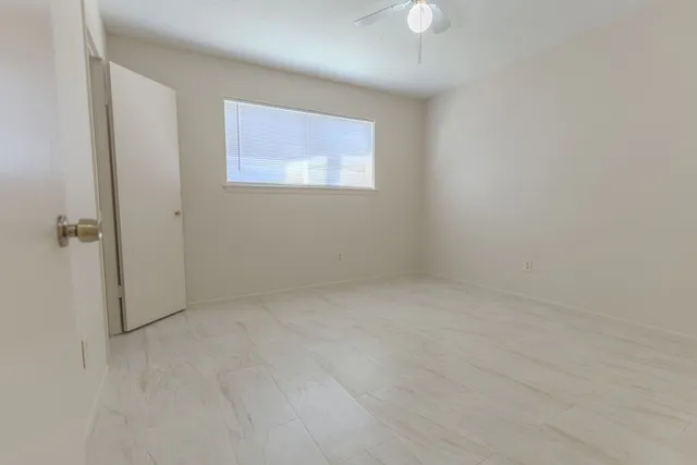 a bathroom with a window