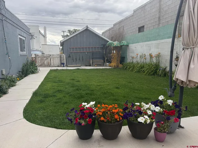 a backyard of a house