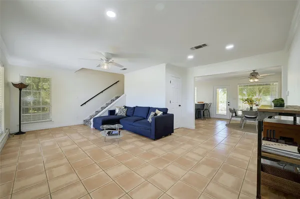 a living room with furniture