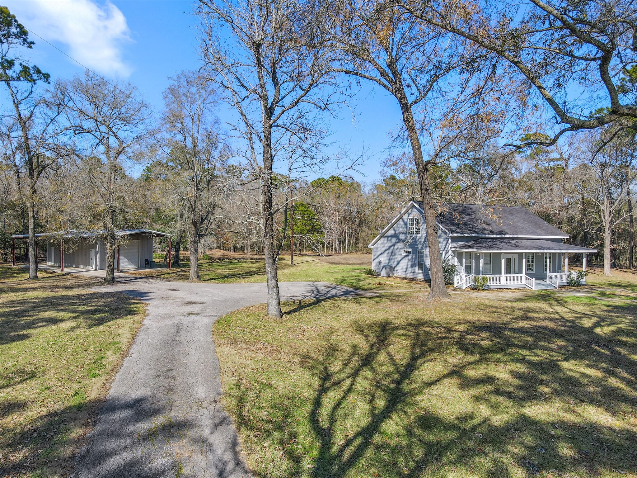 1635 Wallisville-Turtle Bayou Road Wallisville, TX 77597 - Photo 16 of 46 a view of a yard in front of house