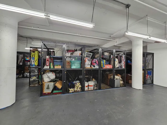 an aerial view of a large building