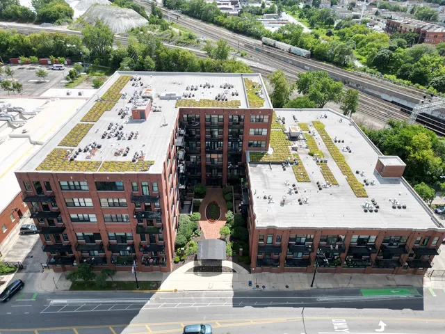 an aerial view of multiple house