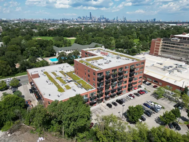 an aerial view of multiple house