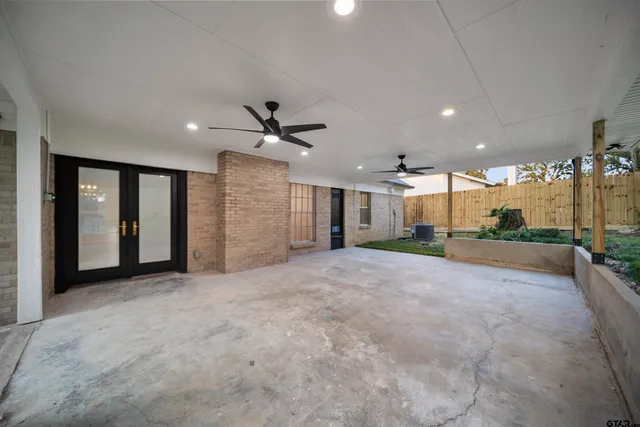 a view of backyard with green space