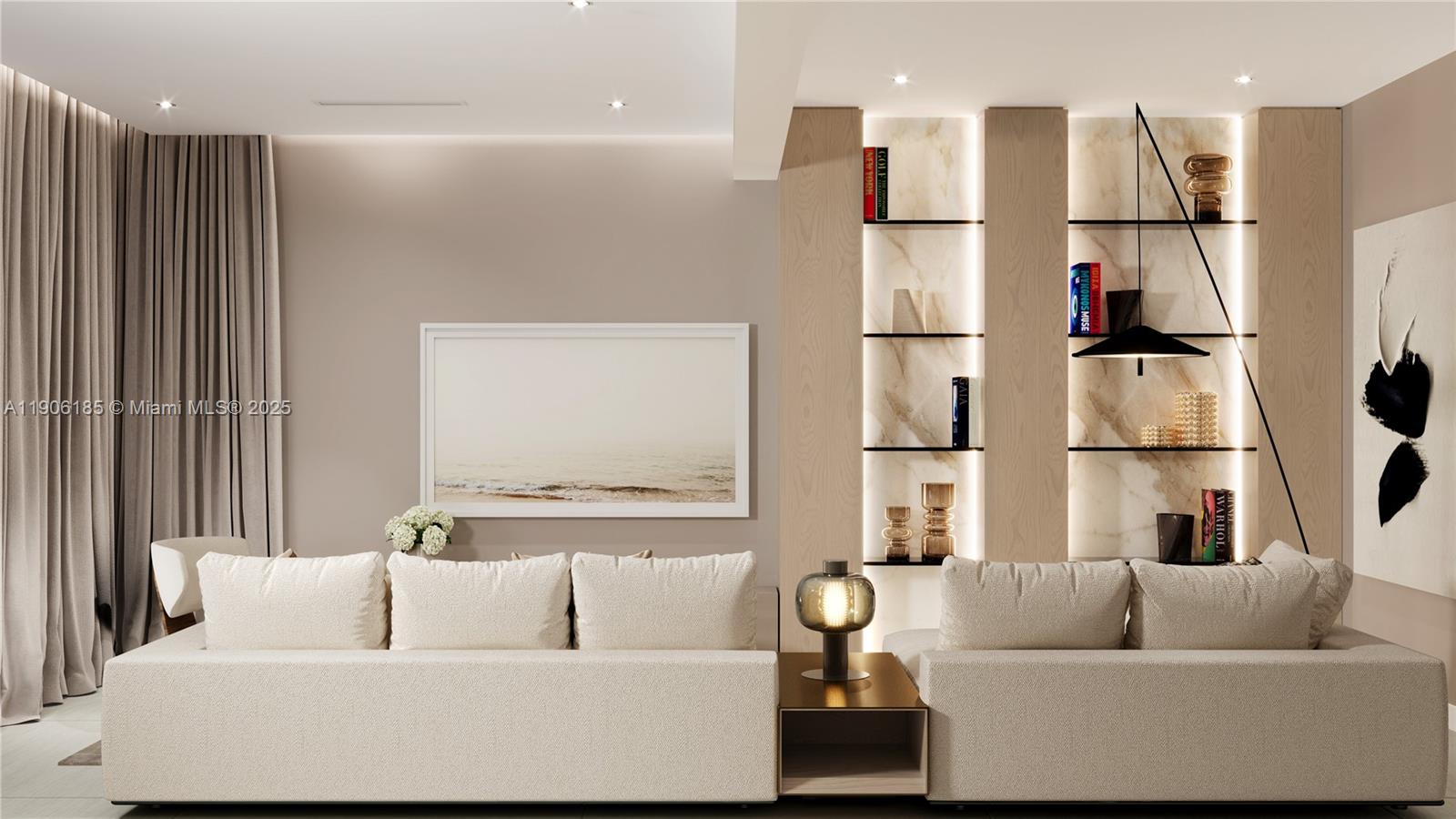 3944 194th Trail Sunny Isles Beach, FL 33160 - Photo 17 of 20 a living room with furniture and a large window