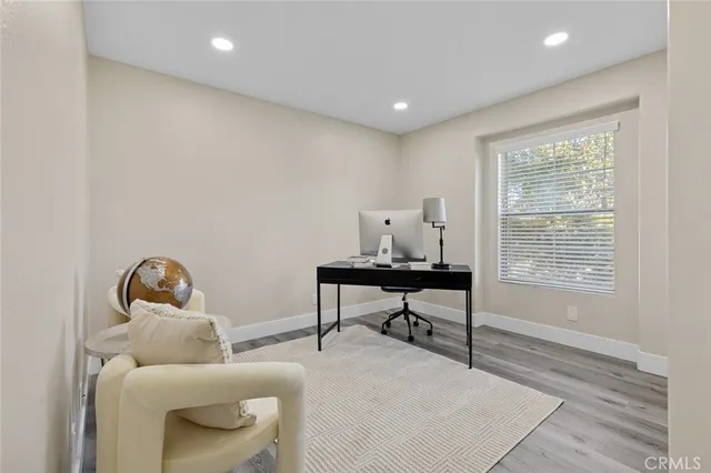 a view of a kitchen with a window