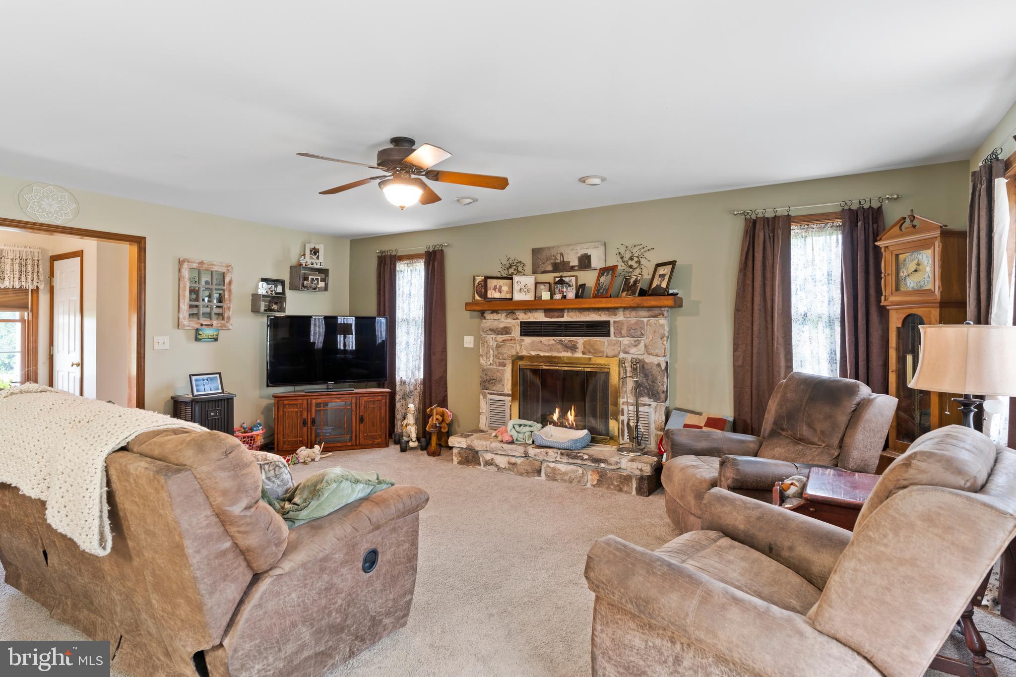 392 Peach Glen Road Gardners, PA 17324 - Photo 35 of 72 a living room with furniture a flat screen tv and a fireplace