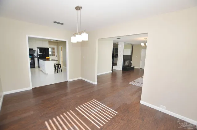 a living room with a fireplace