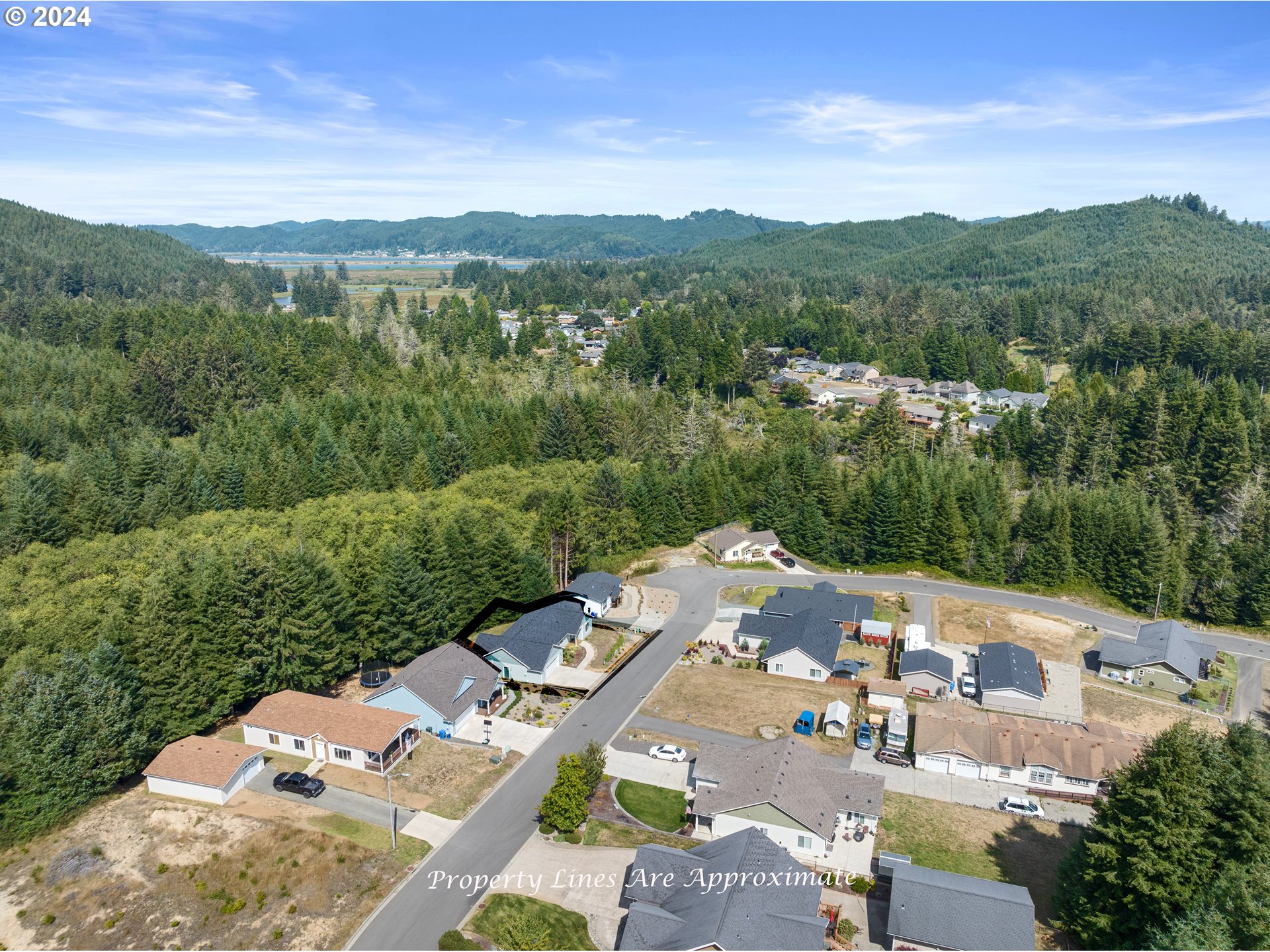 470 Providence Drive Reedsport, OR 97467 - Photo 39 of 41 an aerial view of a house with mountain view