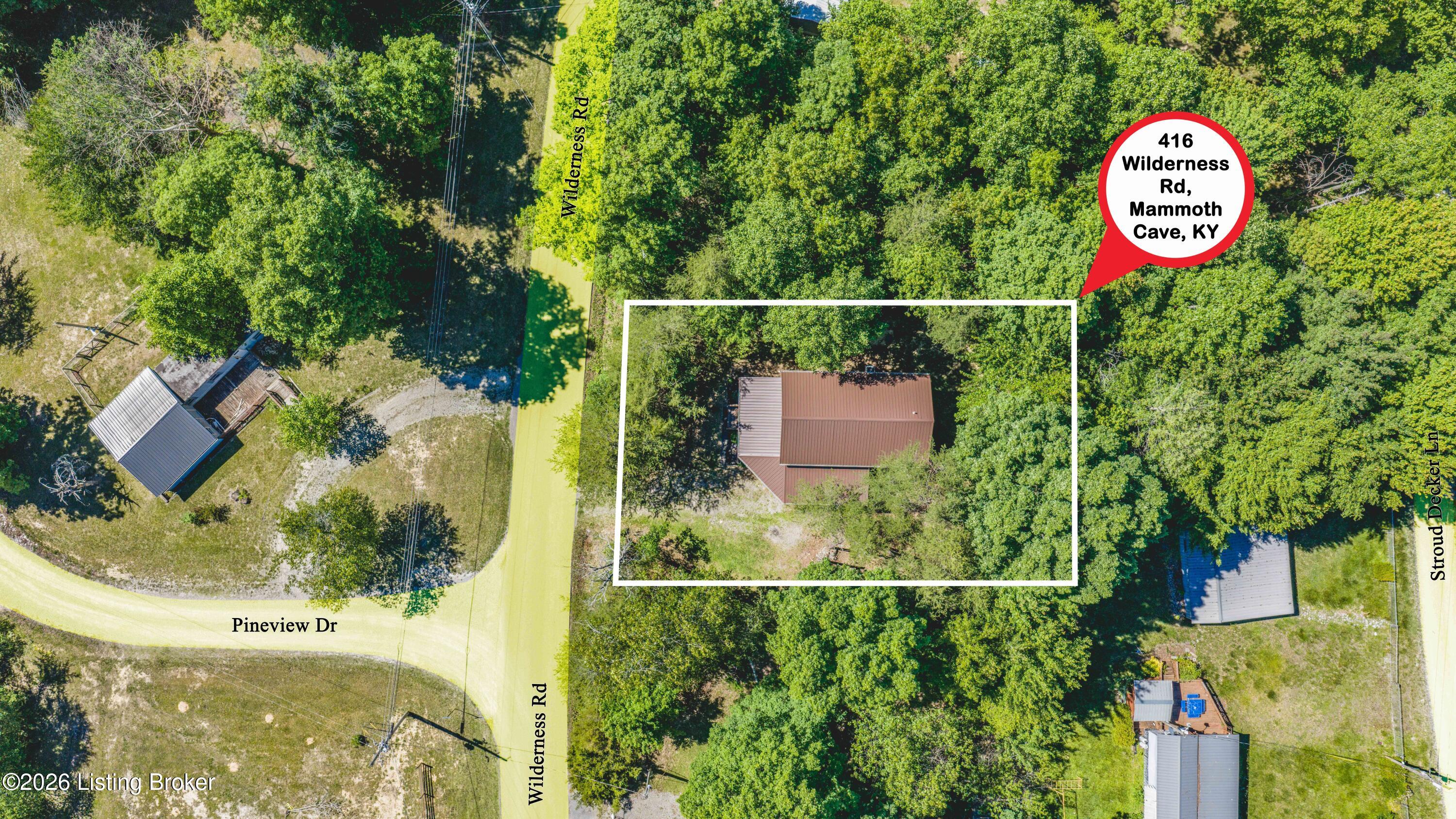 416 Wilderness Road Mammoth Cave, KY 42259 - Photo 2 of 34 416 Wilderness Rd Aerial-1