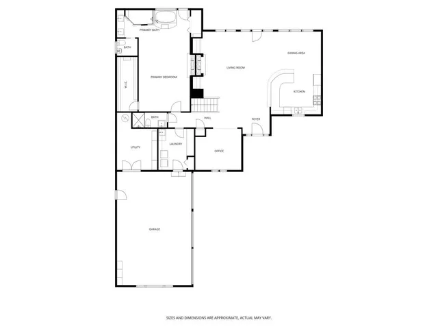 a picture of a bench in room with a window