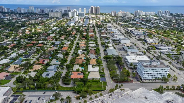 an aerial view of multiple house