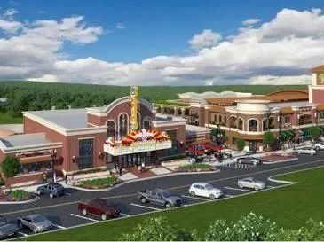 a view of a building with a street