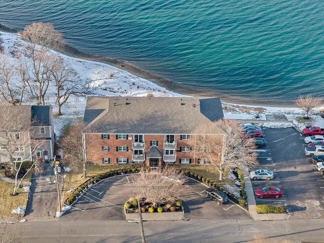 a view of a building with a street