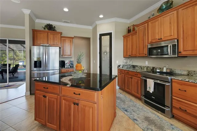 a dining room with furniture a rug and a potted plant