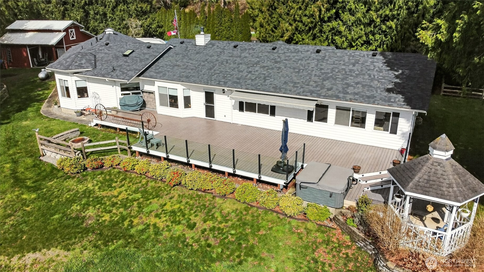 20070 Park Ridge Lane Sedro-Woolley, WA 98284 - Photo 3 of 40 an aerial view of a house with swimming pool garden and patio
