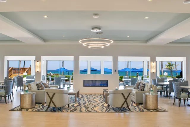 a view of a city with an ocean