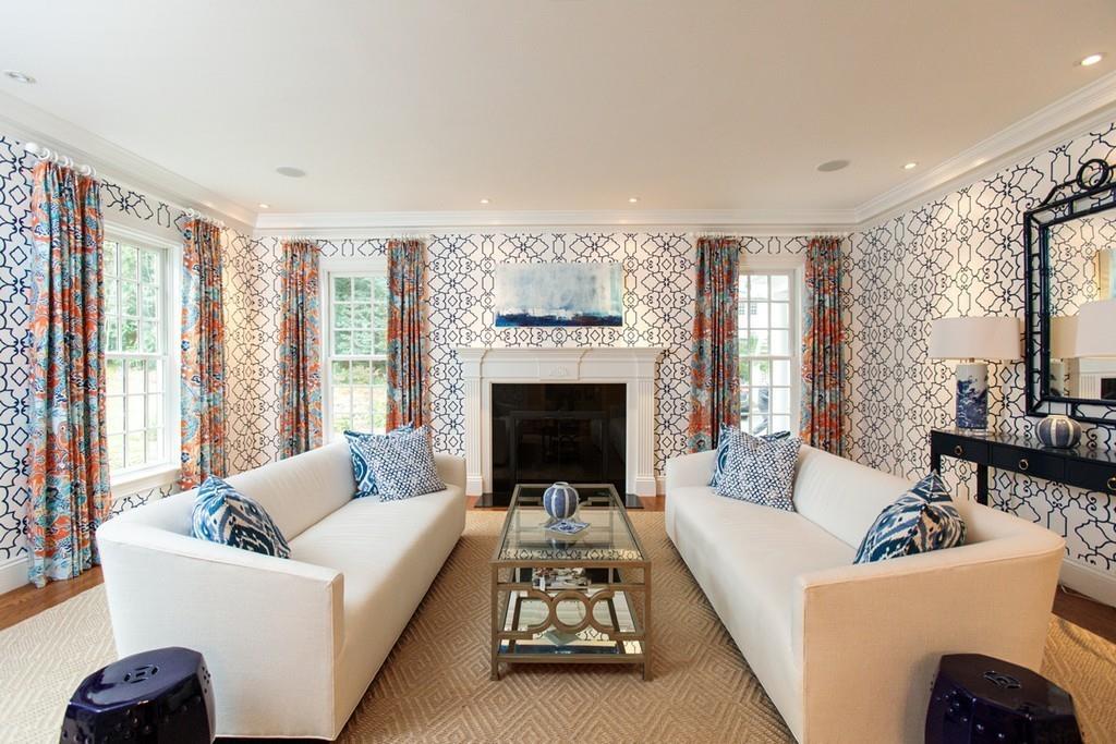 71 Hundreds Road Wellesley, MA 02481 - Photo 10 of 31 a living room with furniture and a fireplace