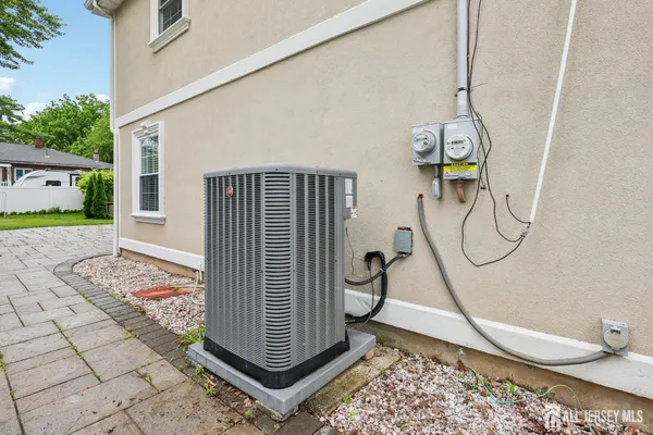 a view of a hallway with painted walls