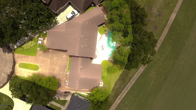 an aerial view of a house