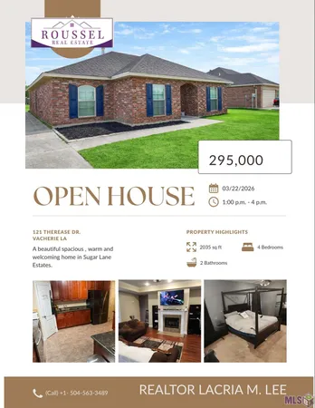 $295,000 | 121 Therese Drive, Vacherie, LA 70090