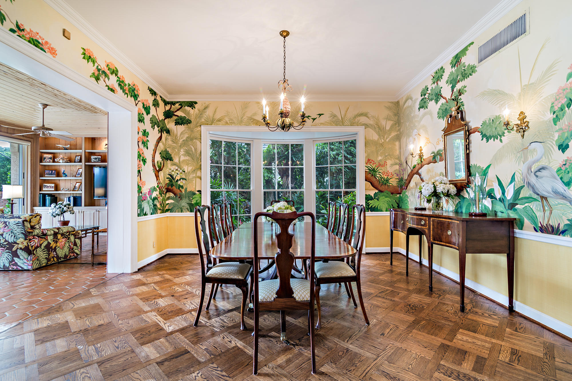 568 Island Drive Palm Beach, FL 33480 - Photo 11 of 34 a view of a dining room with furniture window and outside view