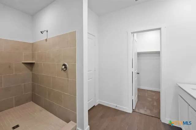 a bathroom with a shower