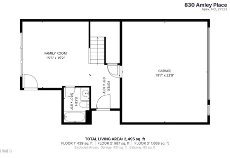$525,000 | 830 Amley Place, Apex, NC 27523