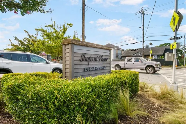front view of a building with a street
