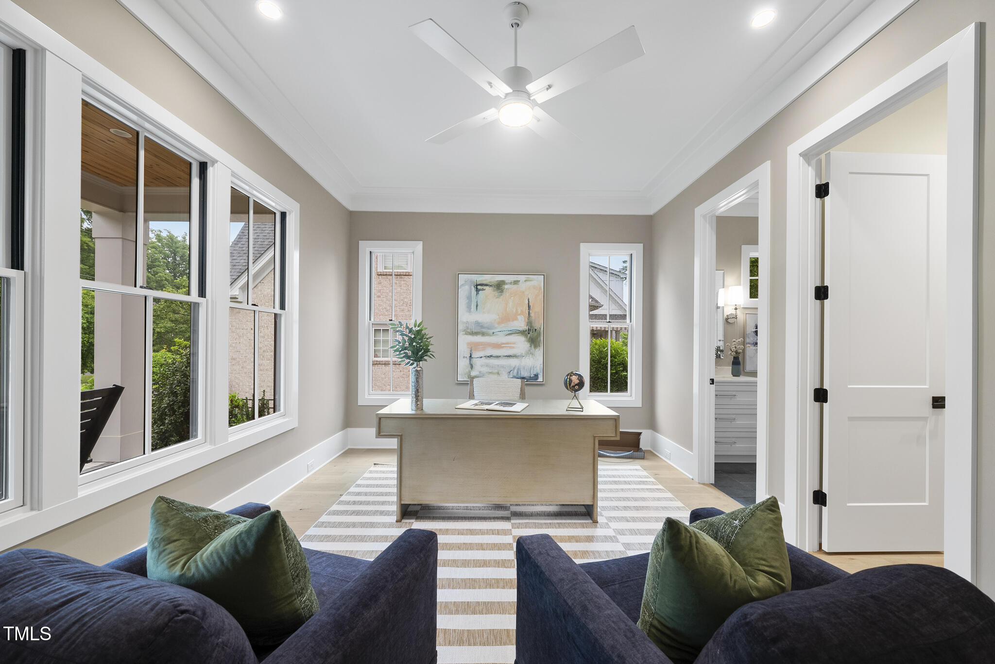 3407 Churchill Road Raleigh, NC 27607 - Photo 21 of 44 a living room with furniture and a large window