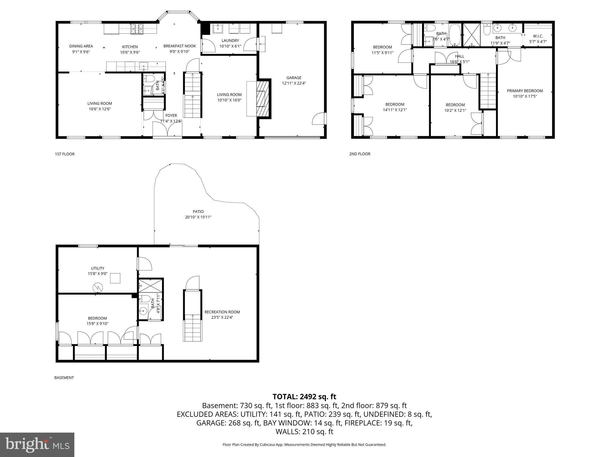 16905 Briardale Road Derwood, MD 20855 - Photo 42 of 45 All Levels Floor Plans WITHOUT Dimensions