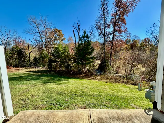 a view of backyard with green space