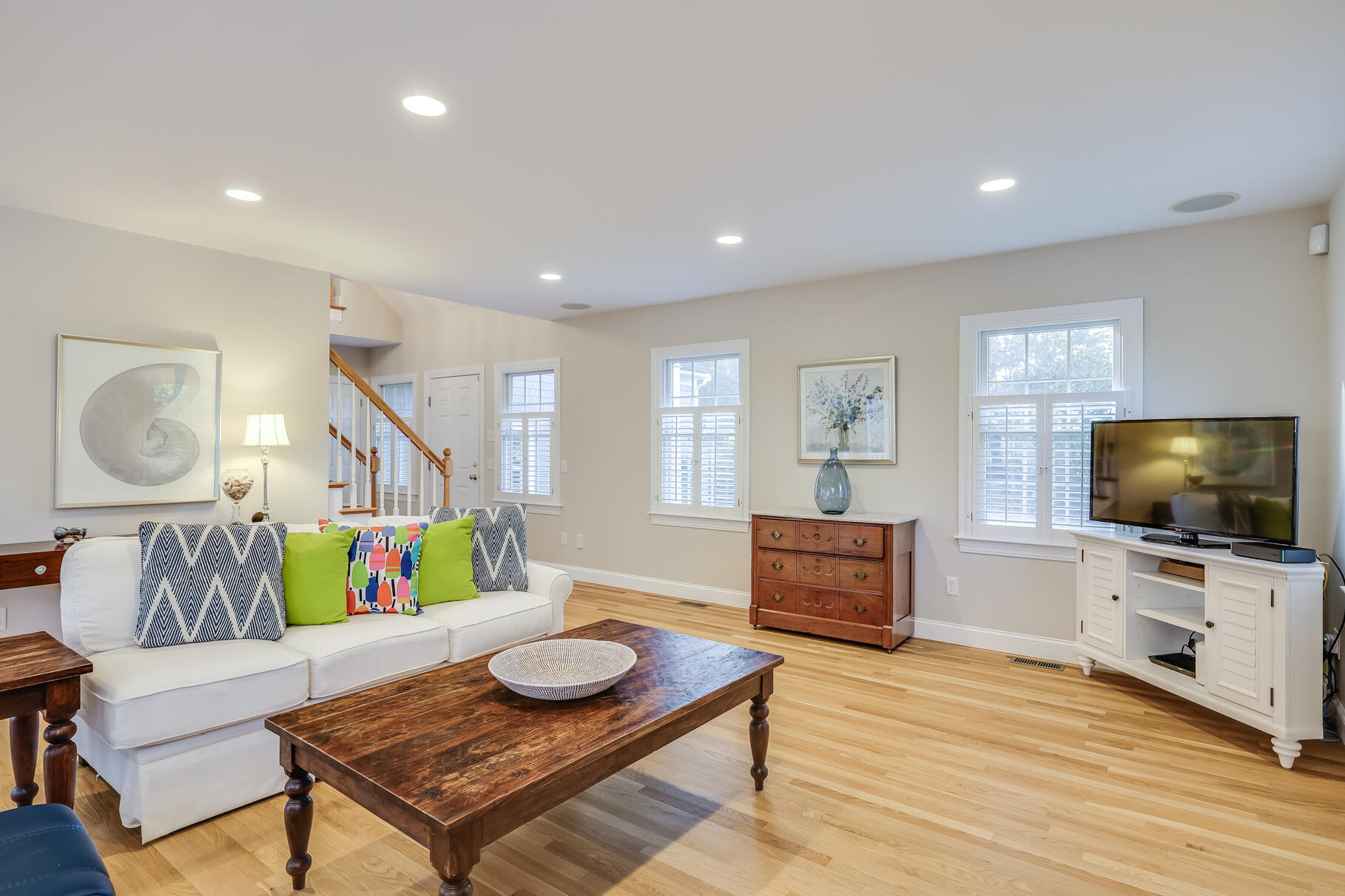 9 Ridgewood Road Orleans, MA 02653 - Photo 18 of 81 a living room with furniture and a flat screen tv