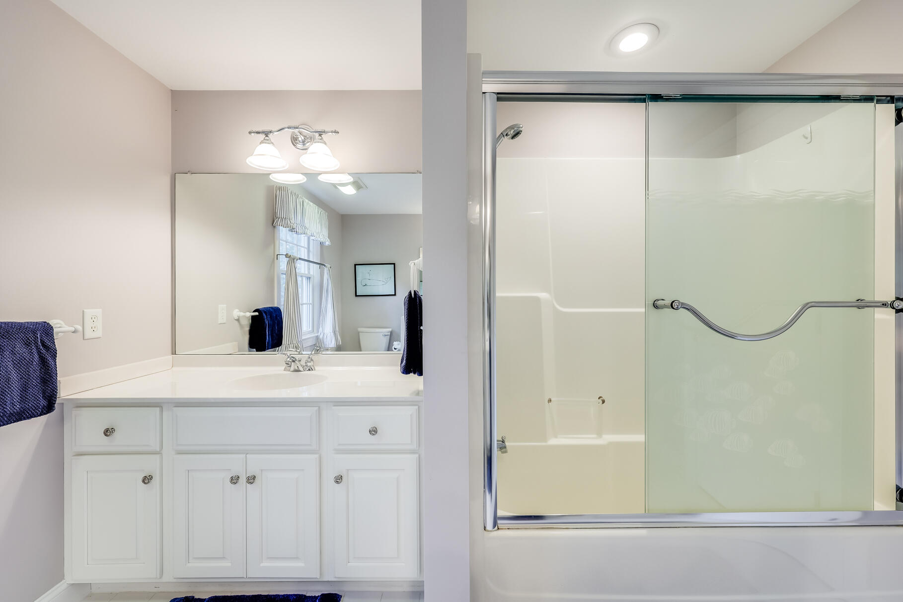9 Ridgewood Road Orleans, MA 02653 - Photo 62 of 81 a bathroom with a sink vanity and a mirror