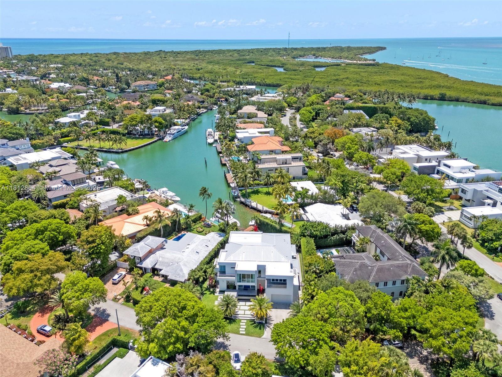 420 Island Drive Key Biscayne, FL 33149 - Photo 75 of 84 an aerial view of residential houses with outdoor space and river