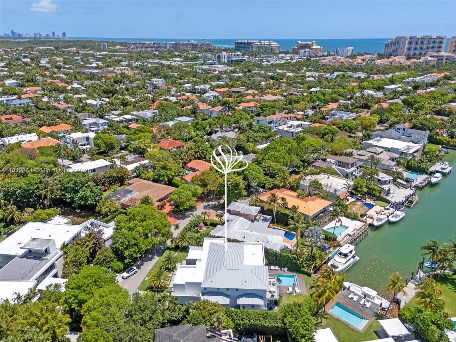 420 Island Drive Key Biscayne, FL 33149 - Photo 76 of 84 an aerial view of residential houses with outdoor space and trees