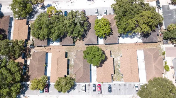 an aerial view of multiple house