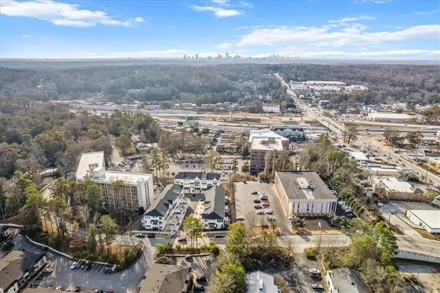 an aerial view of a city