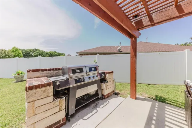 a outdoor living space with patio furniture