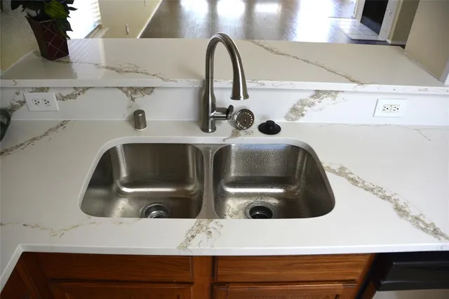 a close view of sink and tap