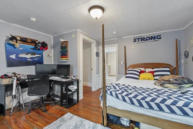 a view of a hallway with workspace