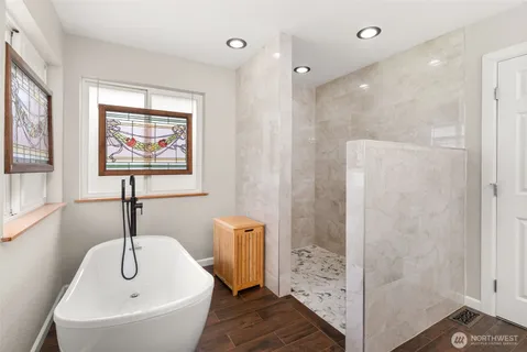 a bathroom with a sink and a tub