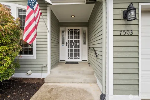 a front view of a house with entryway