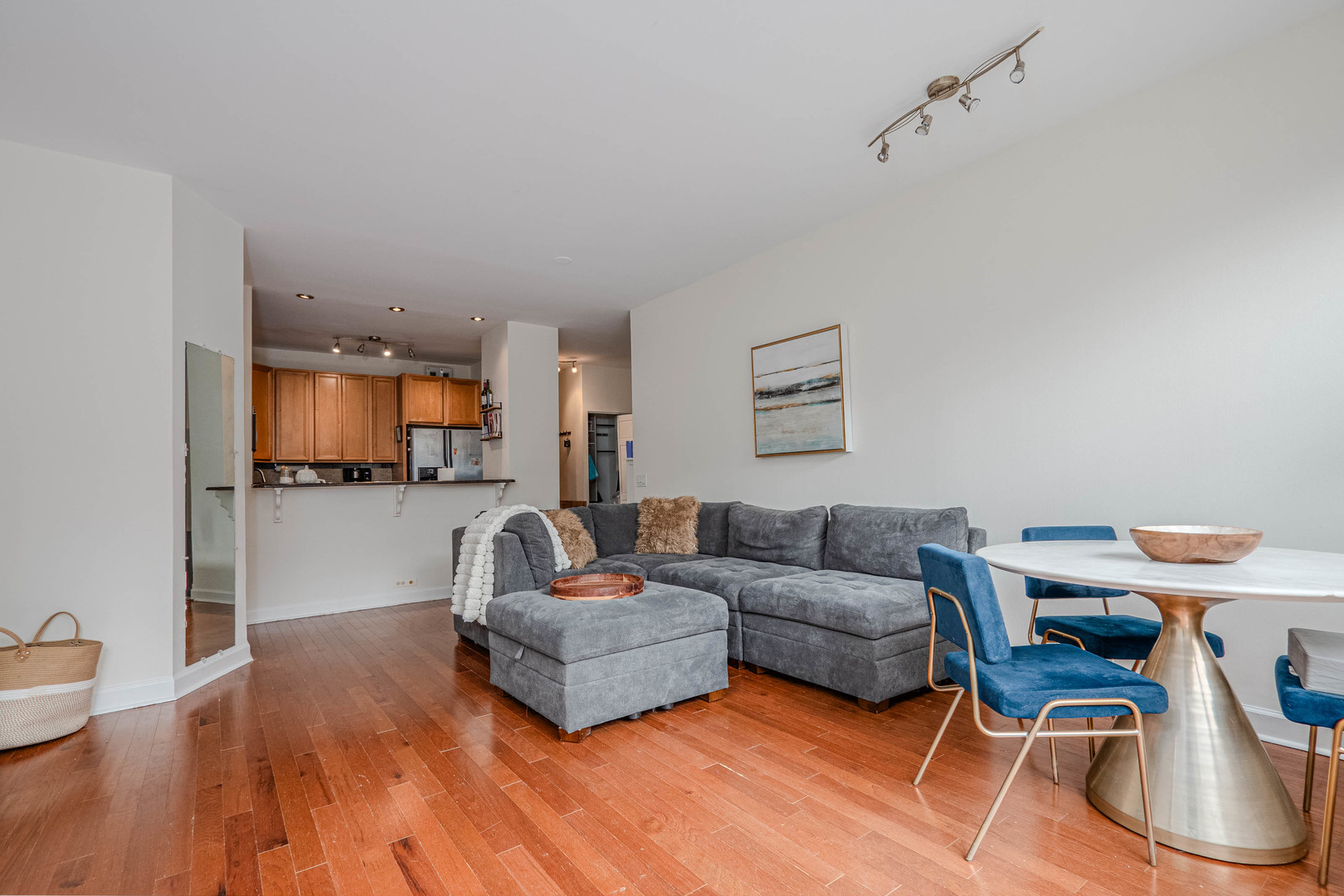 525 West Hawthorne Place, Unit 101 Chicago, IL 60657 - Photo 10 of 28 a living room with furniture and a wooden floor