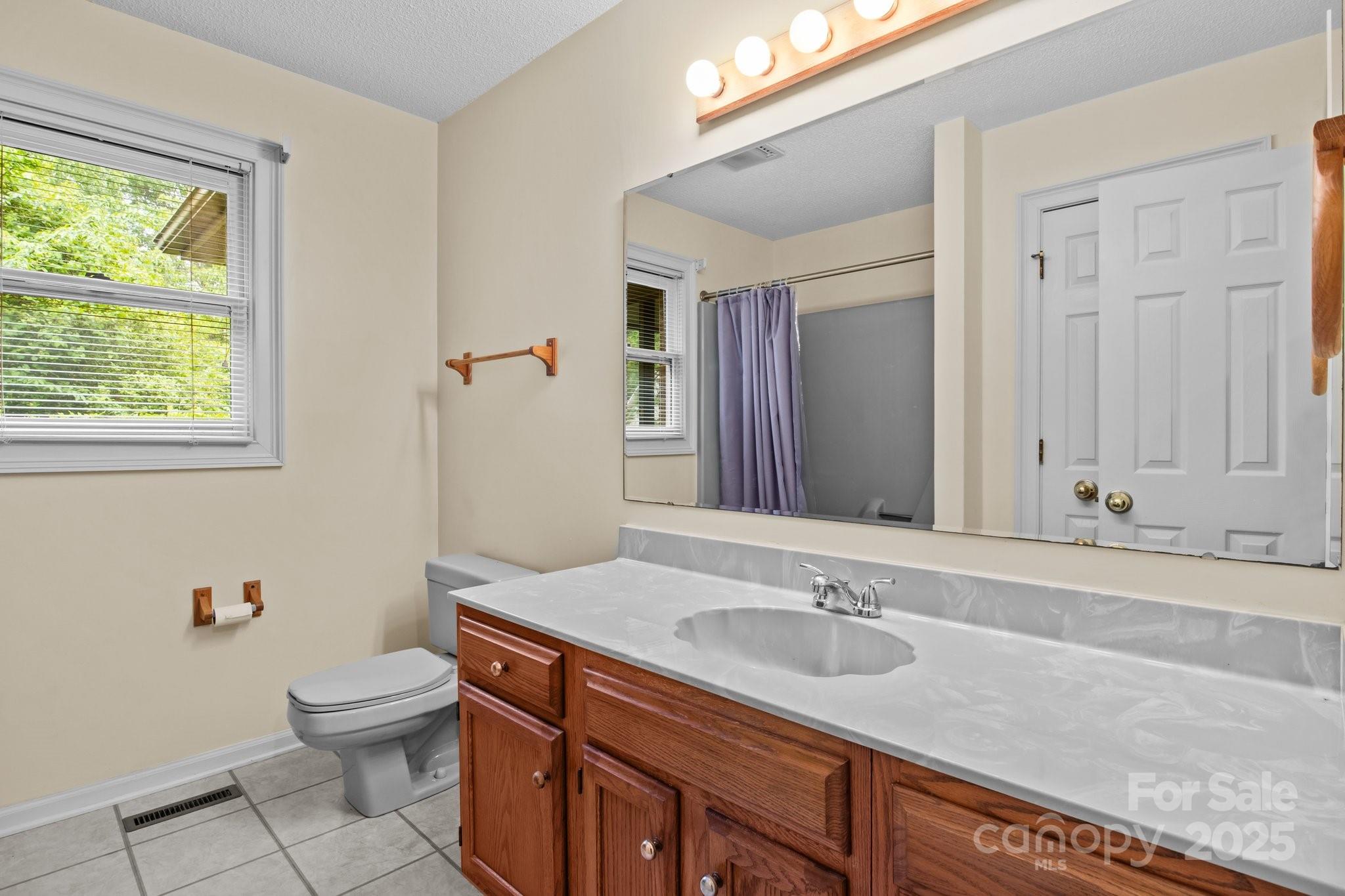 8368 Fairfield Forest Road Denver, NC 28037 - Photo 28 of 48 a bathroom with a granite countertop sink a toilet and a tub