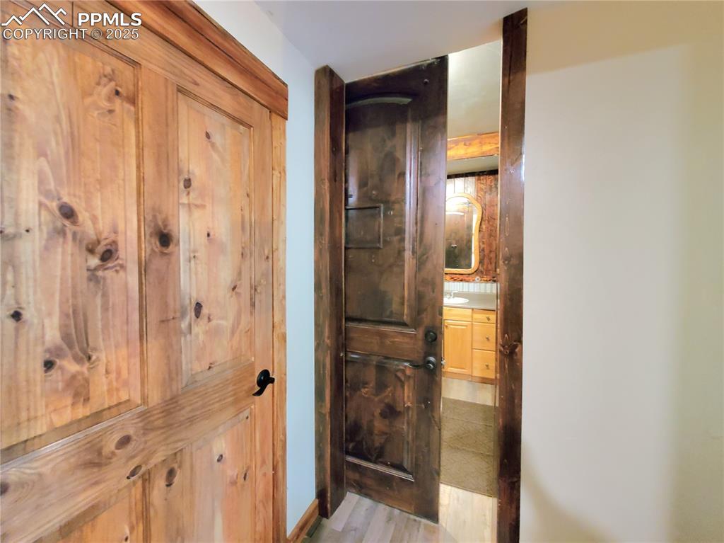 1226 E Path Cotopaxi, CO 81223 - Photo 31 of 49 Barn style reclaimed speak easy doors to lower level bath as well as the bedroom